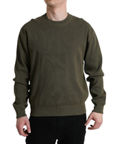 Dolce & Gabbana Green Cotton Crew Neck Men Pullover Sweater -   -  Dolce & Gabbana.